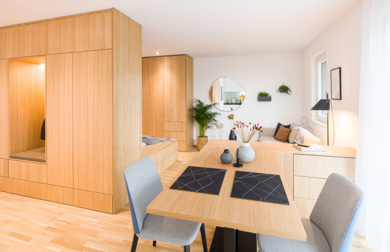 Clevere Grundrissplanung, komplett ausgestattet: Rhomberg Bau hat die ersten Micro-Apartments in Vorarlberg fertiggestellt.